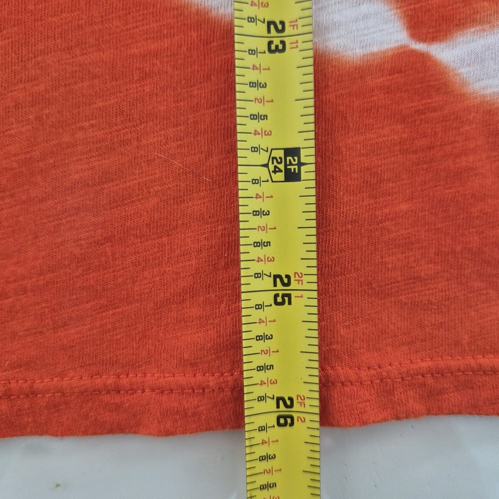 J. Jill Orange Shibori Tie Dye Top Large Cotton Modal Dolman Sleeve Relaxed Fit - Picture 4 of 11
